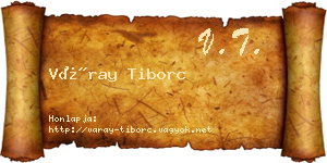 Váray Tiborc névjegykártya